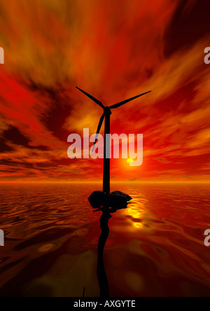 Mulini a vento Windräder bzw Windkraftanlagen Foto Stock