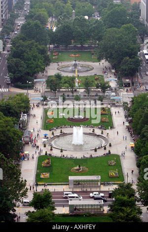 Vista panoramica del Parco Odori dalla torre della TV Sapporo Giappone Foto Stock