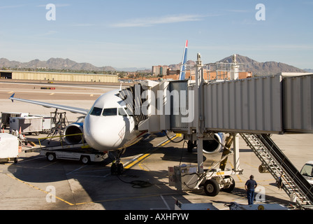 Un getto è preparato per il suo prossimo volo Foto Stock