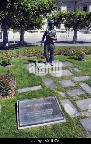 Charlie Chaplin statua in Vevey Foto Stock