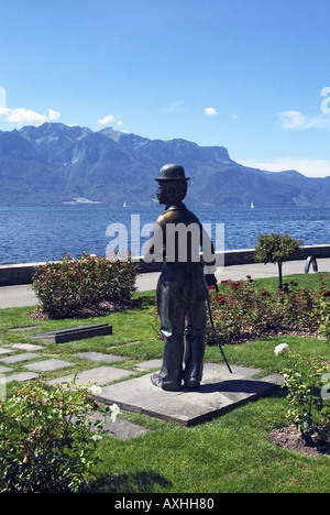 Charlie Chaplin statua in Vevey Foto Stock