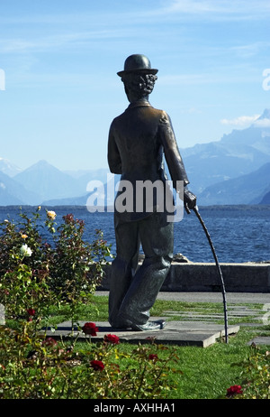 Charlie Chaplin statua in Vevey Foto Stock