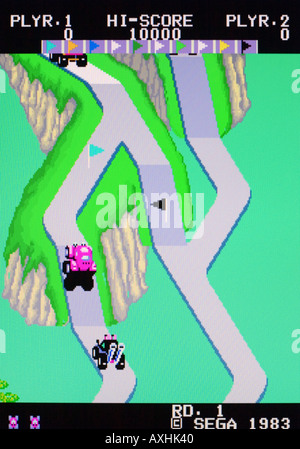 Fino n giù Sega 1983 Vintage videogioco arcade di screen shot - solo uso editoriale Foto Stock