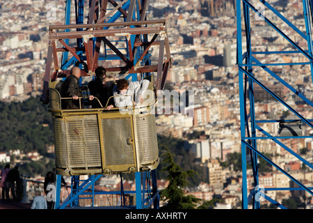 Luna park, giro in Tibidabo di Barcellona Foto Stock