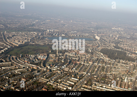 Vista aerea del nord est ovest del serbatoio serbatoio Clissold Park Parco di Abney Stoke Newington London N16 Inghilterra UK Gennaio 2006 Foto Stock