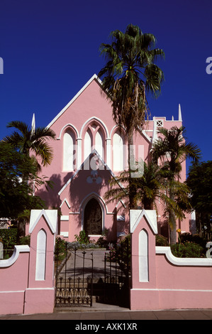 Chiesa di rosa e palme, Bermuda Foto Stock