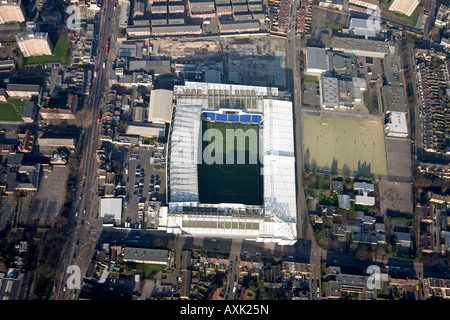 Elevato livello verticale vista aerea overhead del Tottenham Hotspur football club Stadio White Hart Lane London N17 Inghilterra UK Januar Foto Stock