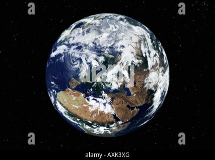 Immagine satellitare del pianeta terra Foto Stock