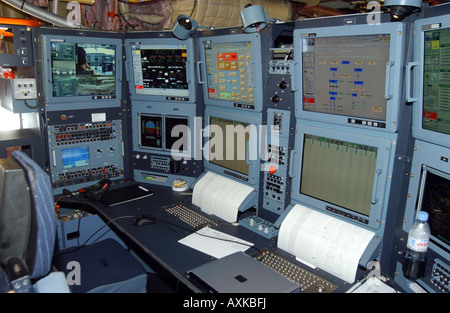 Airbus apparecchiature per i test sull'Airbus 3800-800 in cabina a Singapore Changi Airport. Foto Stock