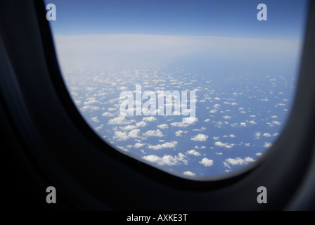 Vista dall'aereo di linea finestra. Foto Stock