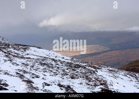 Vedute dal Ben Nevis mountain range in Southern Highlands della Scozia 13 03 2008 Foto Stock