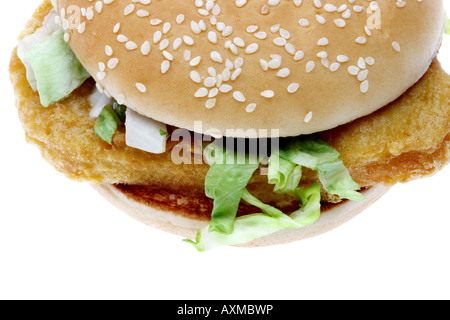 Pollo Burger panino Foto Stock