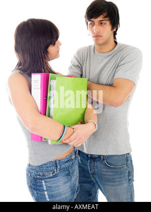 Gli studenti parlando modelli immessi Foto Stock