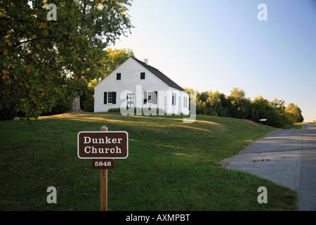 Dunker Chiesa, Antietam National Battlefield Sharpsburg, Maryland. Foto Stock