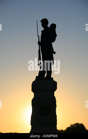 124Pennsylvania volontario monumento di fanteria su Cornfield Ave, Antietam National Battlefield Park, Sharpsburg, Maryland. Foto Stock