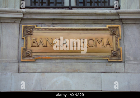 Italia Liguria Genova Genova Banca di Roma segno Foto Stock