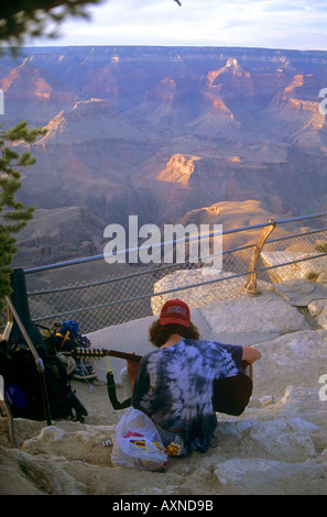 Il chitarrista al tramonto del Grand Canyon Nevada Stati Uniti d'America Foto Stock