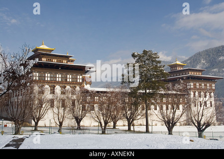 Thimphu Dzong in inverno Foto Stock