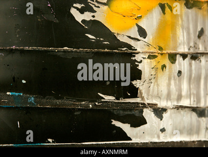 Nero, ocra, giallo e verniciato di colore grigio Sfondo grafitti Foto Stock