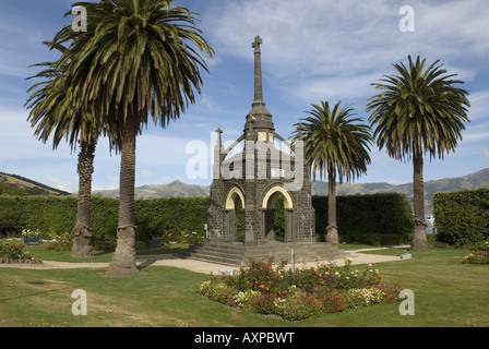 Memoriale di guerra a Akaroa sulla Penisola di Banks, Nuova Zelanda Foto Stock