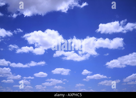 Il bianco delle nuvole in cielo blu Foto Stock