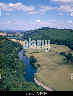 Thje fiume Wye visto dalla Symonds Yat Rock nella Foresta di Dean Foto Stock