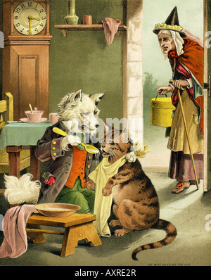 Victorian 1860s colorata colorata Stampa da i viaggi di Gulliver libro pubblicato da Nelson & Sons per solo uso editoriale Foto Stock