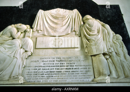 Sri Lanka Galle Fort olandese memorial all'interno del Groote Kerk Chiesa Foto Stock