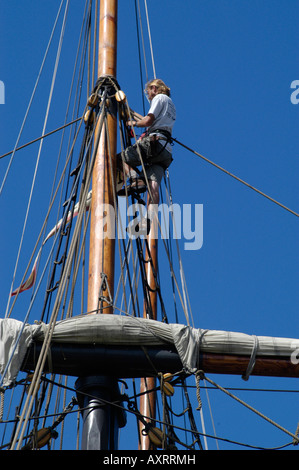 Amistad nave di schiavi sail rigging Foto Stock