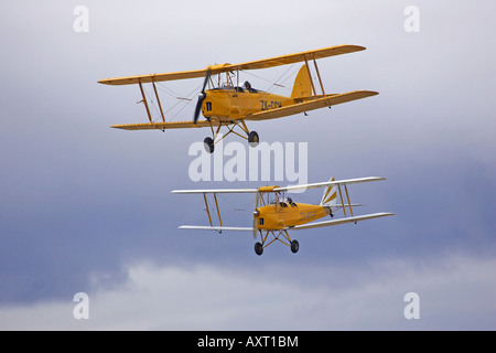 Tiger Moth biplani Wanaka Isola del Sud della Nuova Zelanda Foto Stock