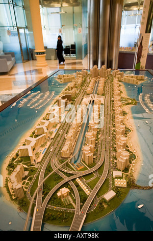 Modello di Dubai Centro visitatori della costruzione della società a Nakheel Jueirah beach road modello di Palm Foto Stock