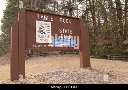 Table Rock State Park entrata segno Upstate South Carolina USA Foto Stock