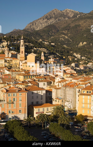 Menton, Alpi marittime, provenza, Cote d'Azur, Costa Azzurra, Francia, Mediterraneo, Europa Foto Stock