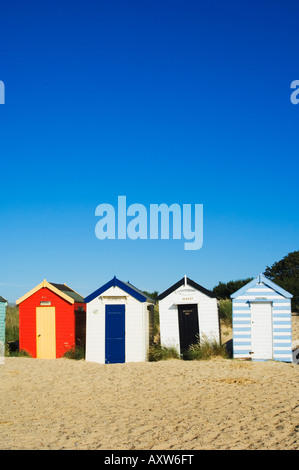 Spiaggia di capanne, Southwold, Suffolk, Inghilterra, Regno Unito, Europa Foto Stock