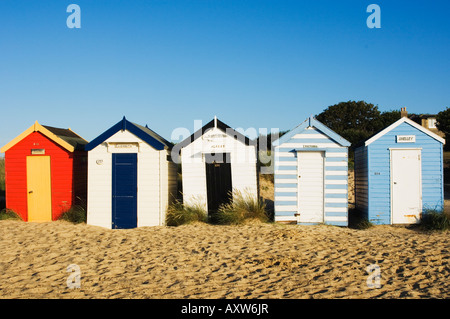 Spiaggia di capanne, Southwold, Suffolk, Inghilterra, Regno Unito, Europa Foto Stock