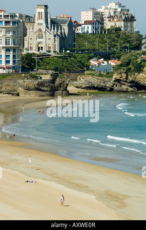 La spiaggia di Biarritz, Cote basco, Paese Basco, Pyrenees-Atlantiques, Aquitania, in Francia, in Europa Foto Stock