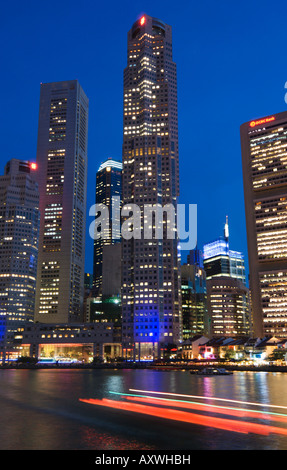 Boat Quay e il Quartiere Finanziario, Singapore, Sud-est asiatico, in Asia Foto Stock