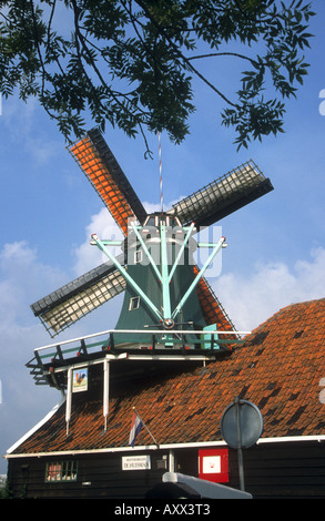 Alloggiamento tradizionale al modello olandese village Zaandijk Zaanstad Koog in Olanda Foto Stock