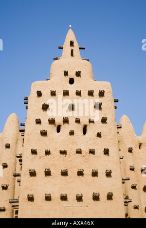 Djenne moschea, la più grande struttura di fango nel mondo, Djenne, Niger Inland Delta, Mopti regione, Mali, Africa occidentale Foto Stock