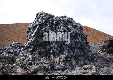 Spruzzi di lava cono delle isole Galapagos Foto Stock