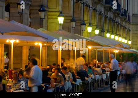 Ristorante su Placa Reial Barri Gotic barcellona catalogna Spagna Foto Stock