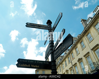 Insegna turistica a Bath, Somerest Foto Stock