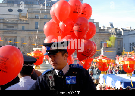 Capodanno cinese, Trafalgar Square, Londra Foto Stock