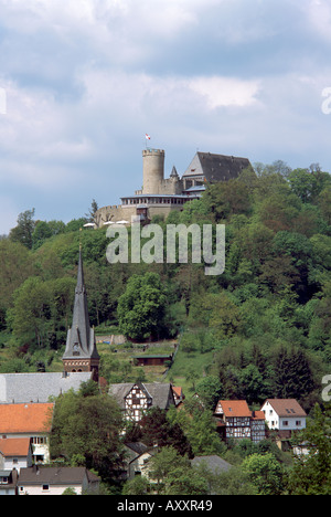 Biedenkopf, Schloß, Gesamtanlage von Süden Foto Stock