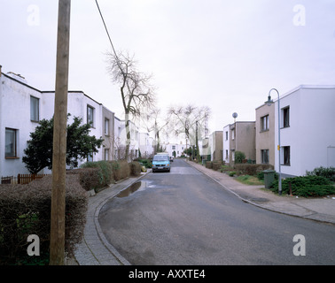 Dessau, Siedlung Törten, Einzelhaus Straße Foto Stock