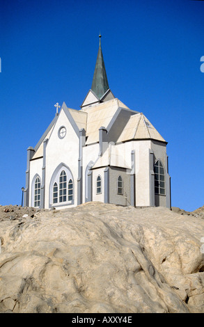 Lüderitz, Felsenkirche, Totale Foto Stock