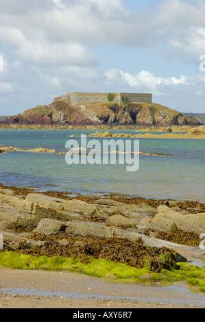 Thorn isola vista da Ovest la baia di angolo Pembrokeshire Wales Foto Stock