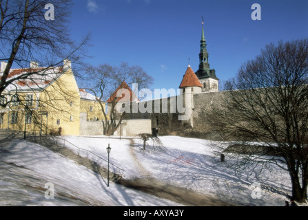 La Città Vecchia in inverno, Tallinn, Sito Patrimonio Mondiale dell'UNESCO, Estonia, paesi baltici, Europa Foto Stock