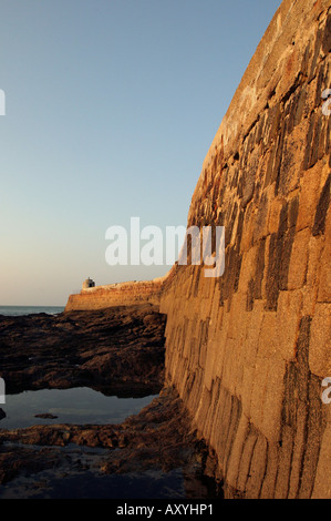 Parete di mare Porto Portreath Cornwall Regno Unito Foto Stock