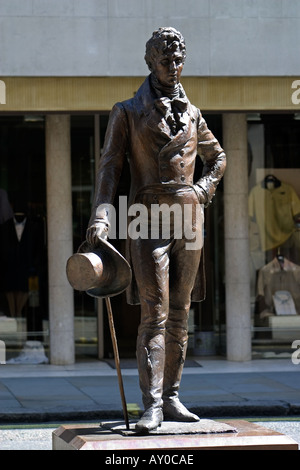 Beau Brummell statua Jermyn Street Londra Inghilterra REGNO UNITO Foto Stock